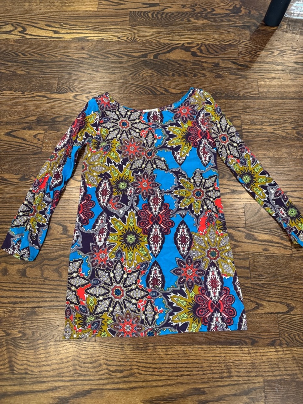 Women’s Blue Floral Mini Dress - Vibrant Pattern